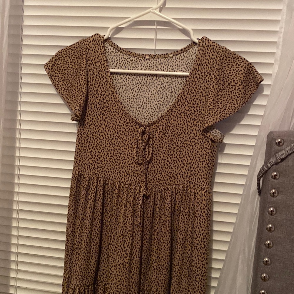 Brown cow print dress